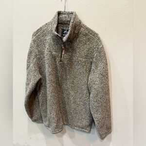 Alpine Sherpa Mens XL Grey Sherpa Long Sleeve Quarter Zip Pullover Sweater